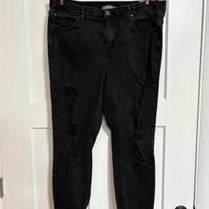 Torrid Distressed Black Skinny Jeans